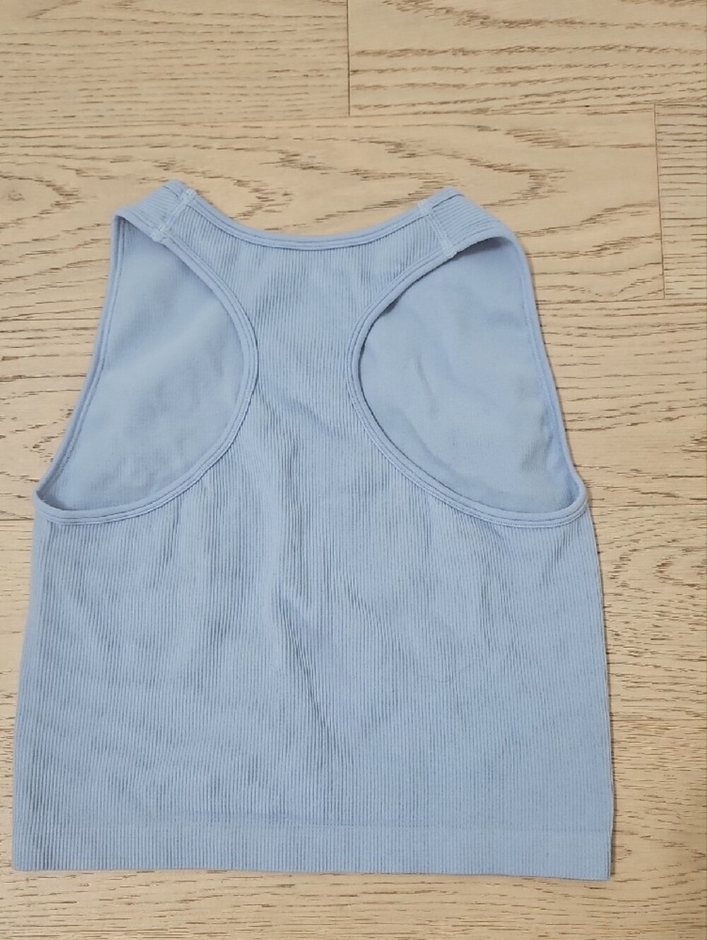 RibbonLuxe Light Blue Ribbed Tank Top - Picture 2 of 3